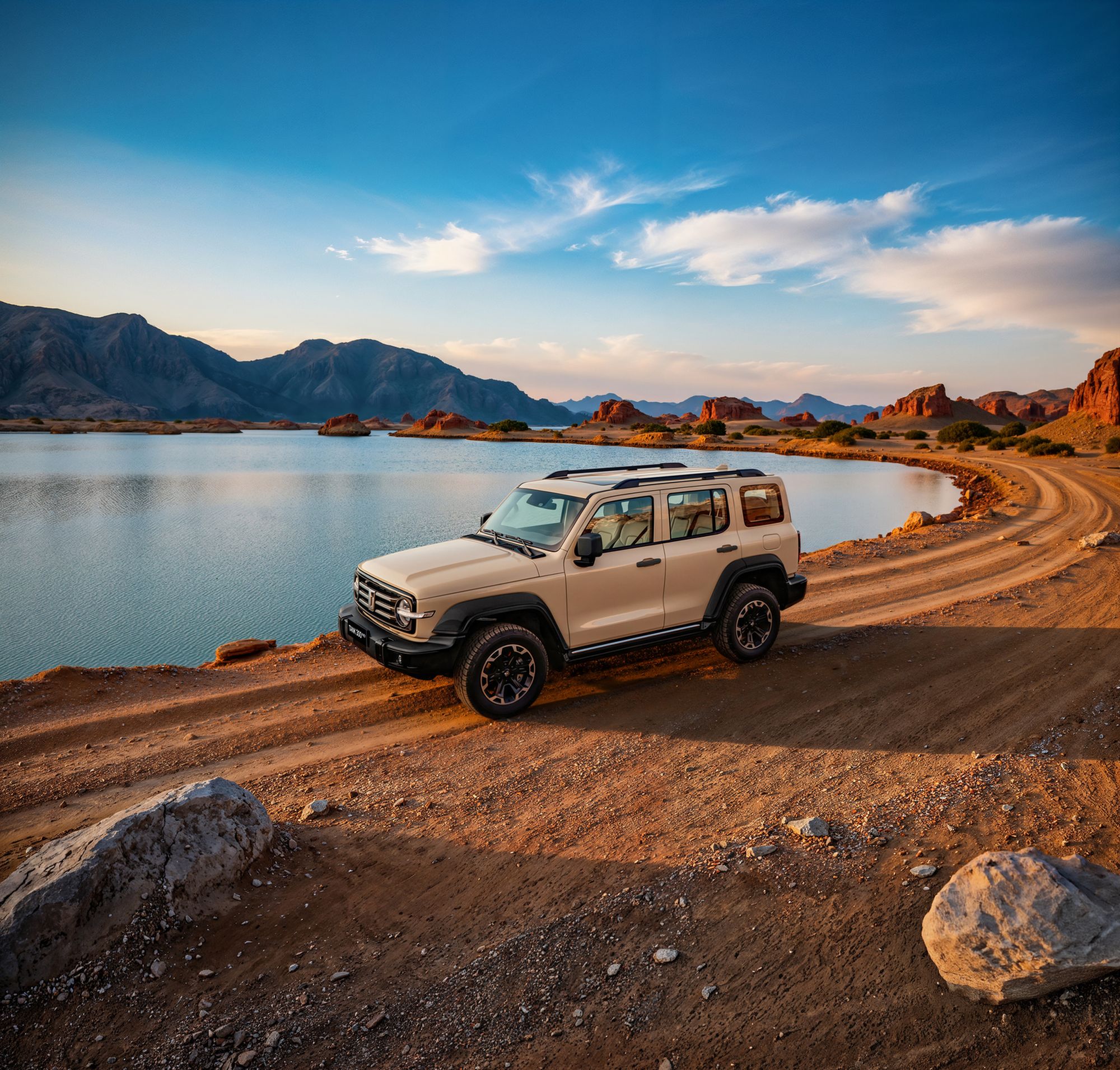 Tank 300 by a mountain lake
